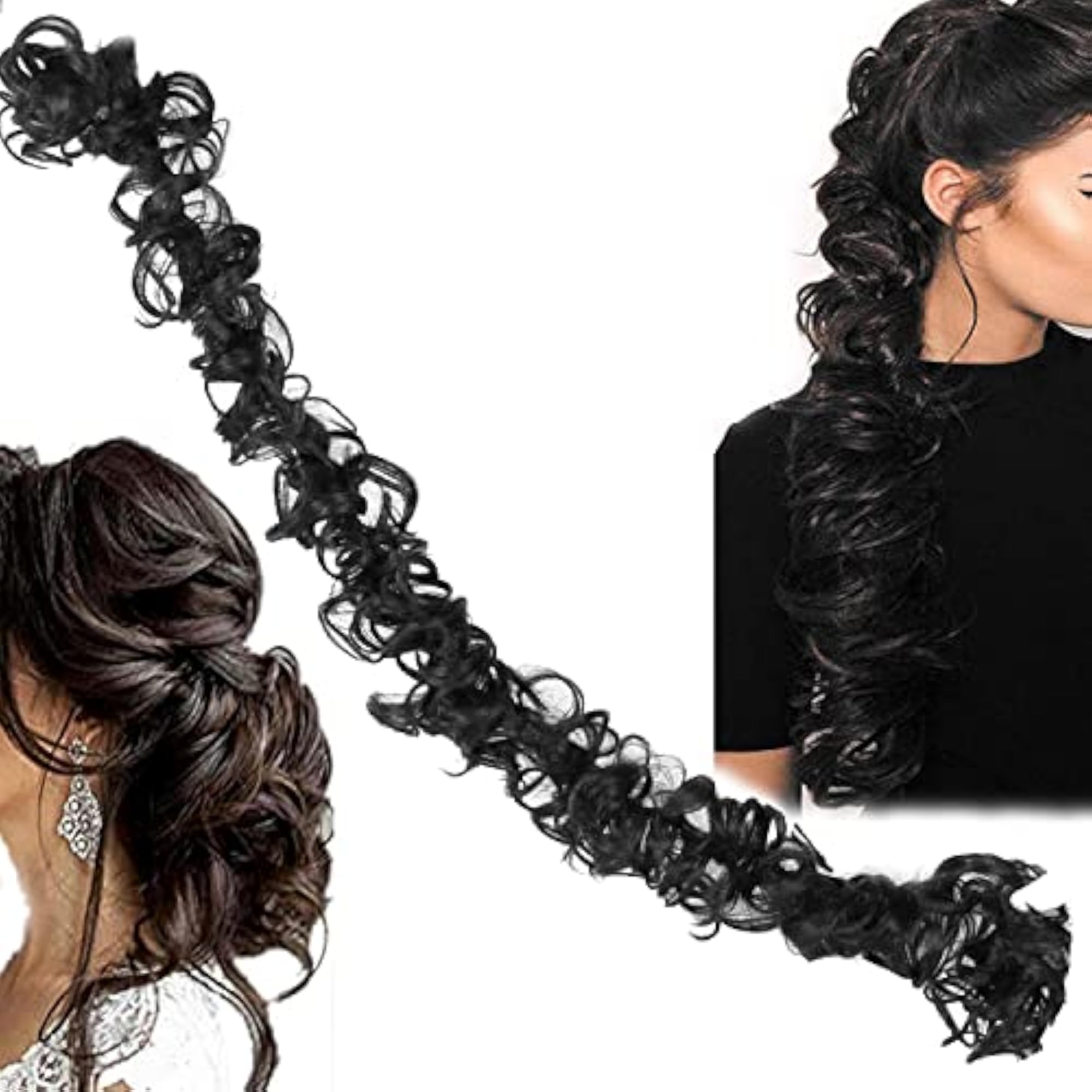 Elastic Frill Hair Extensions for Juda Bun & Ponytail